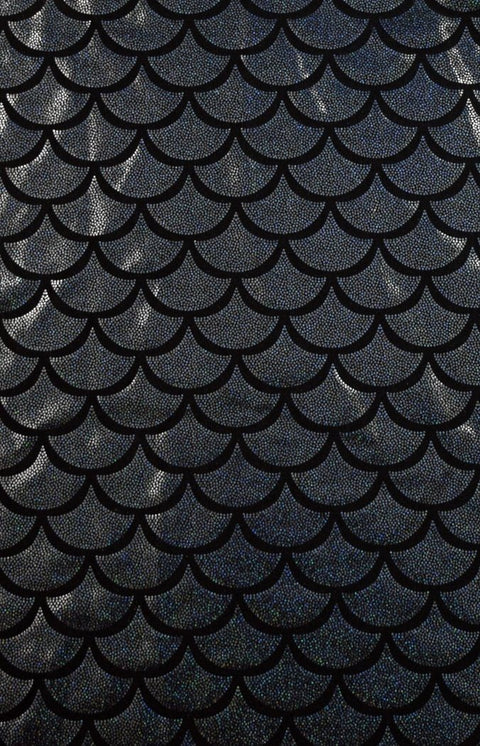 Black Dragon Scale Fabric - Coquetry Clothing