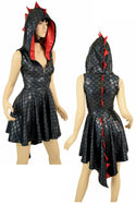 Black Dragon Hoodie Skater Dress - 1