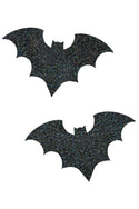 Black Holographic Bat Pasties - 1