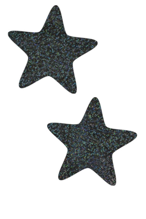 Black Holo Star Pasties - Coquetry Clothing