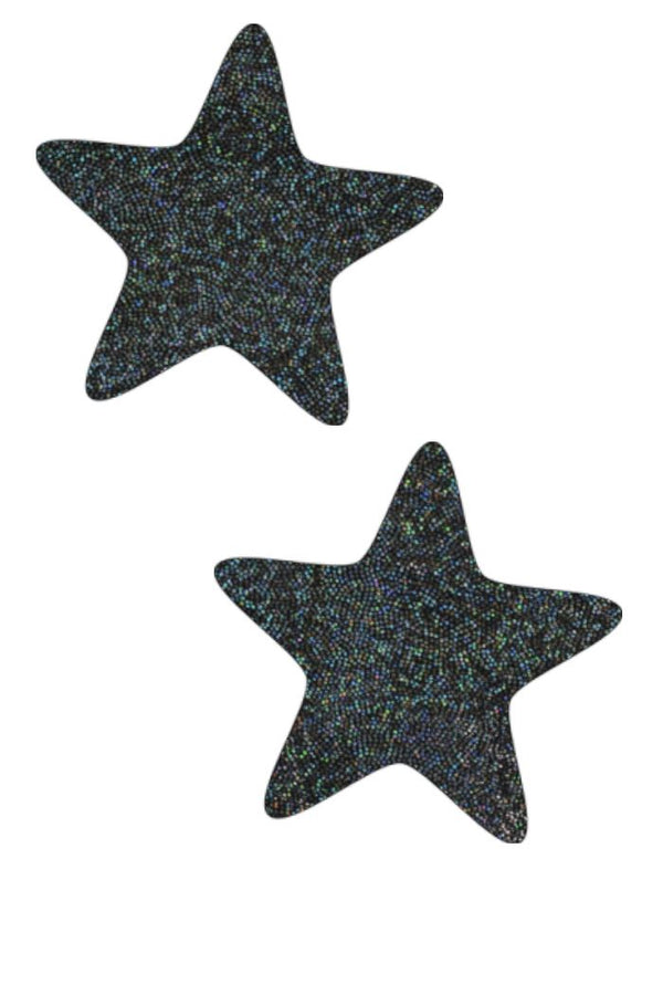 Black Holo Star Pasties - 1