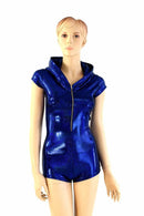 Blue Hedgehog Zipper Front Romper - Coquetry Clothing