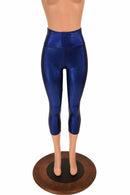 Blue High Waist Capri Leggings - Coquetry Clothing