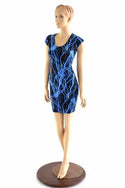 Blue Lightning Cap Sleeve Dress - 1