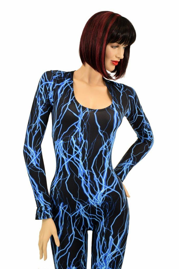 Blue Lightning Catsuit - Coquetry Clothing