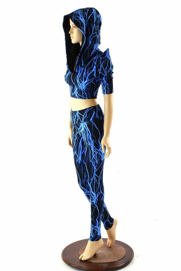 Blue Lightning Crop & Leggings Set - Coquetry Clothing