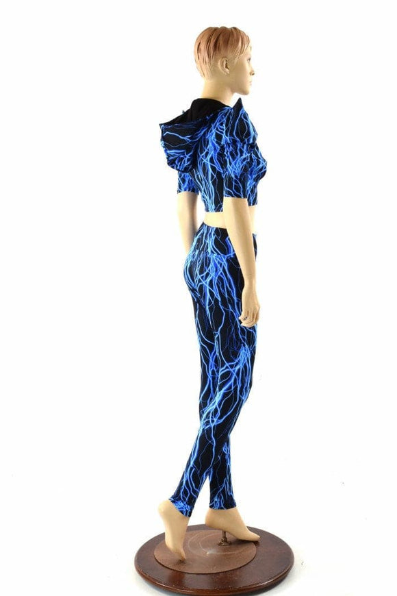 Blue Lightning Crop & Leggings Set - Coquetry Clothing