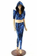 Blue Lightning Crop & Leggings Set - Coquetry Clothing
