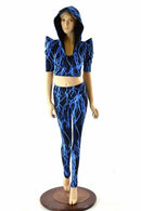Blue Lightning Crop & Leggings Set - Coquetry Clothing