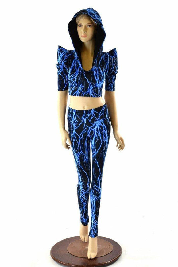 Blue Lightning Crop & Leggings Set - Coquetry Clothing