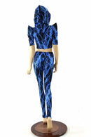 Blue Lightning Crop & Leggings Set - Coquetry Clothing