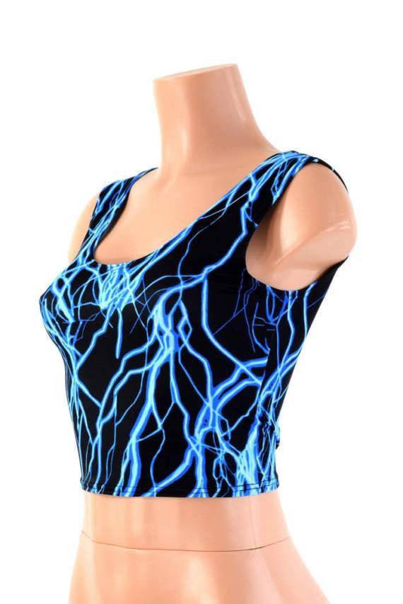 Blue Lightning Crop Tank - Coquetry Clothing