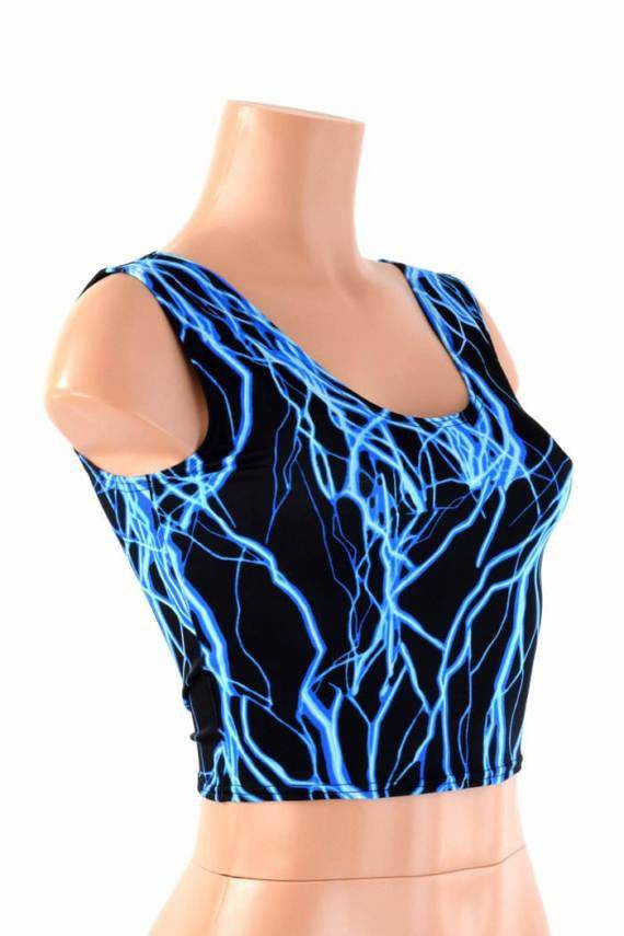Blue Lightning Crop Tank - Coquetry Clothing