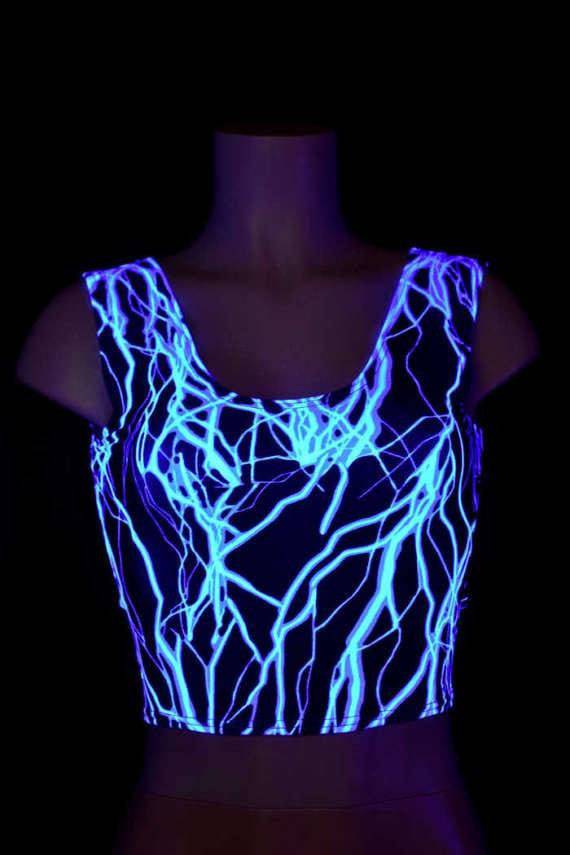 Blue Lightning Crop Tank - Coquetry Clothing