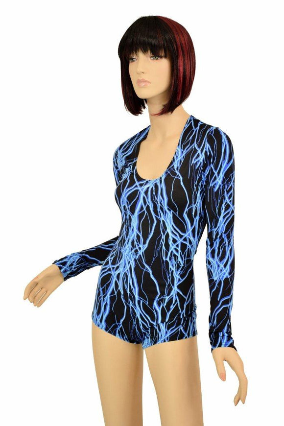 Blue Lightning Long Sleeve Romper - Coquetry Clothing