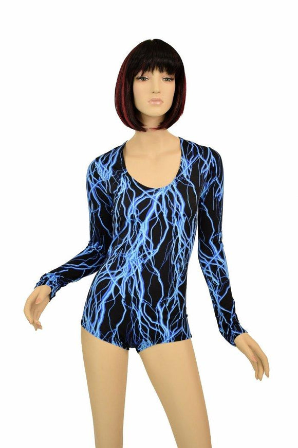 Blue Lightning Long Sleeve Romper - Coquetry Clothing