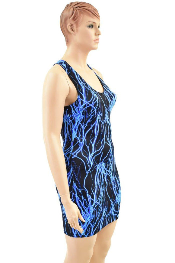 Blue Lightning Racerback Tank Dress - Coquetry Clothing
