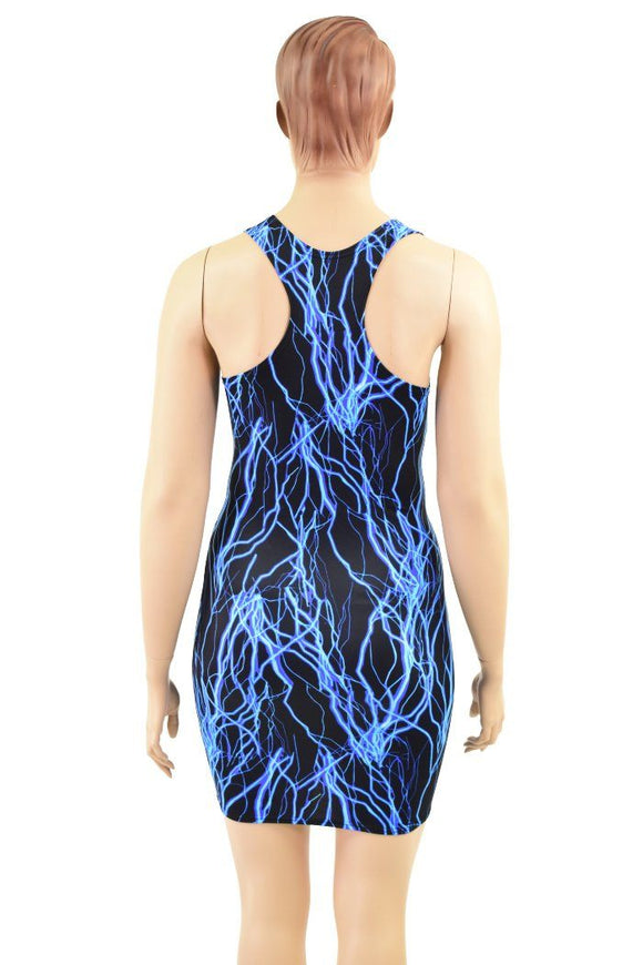 Blue Lightning Racerback Tank Dress - Coquetry Clothing