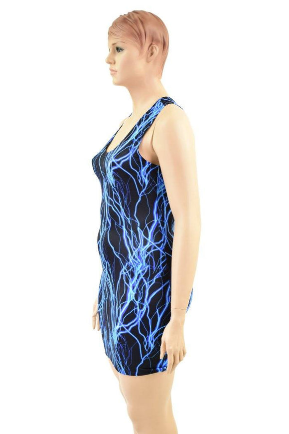 Blue Lightning Racerback Tank Dress - Coquetry Clothing
