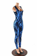 Blue Lightning Sleeveless Catsuit - Coquetry Clothing