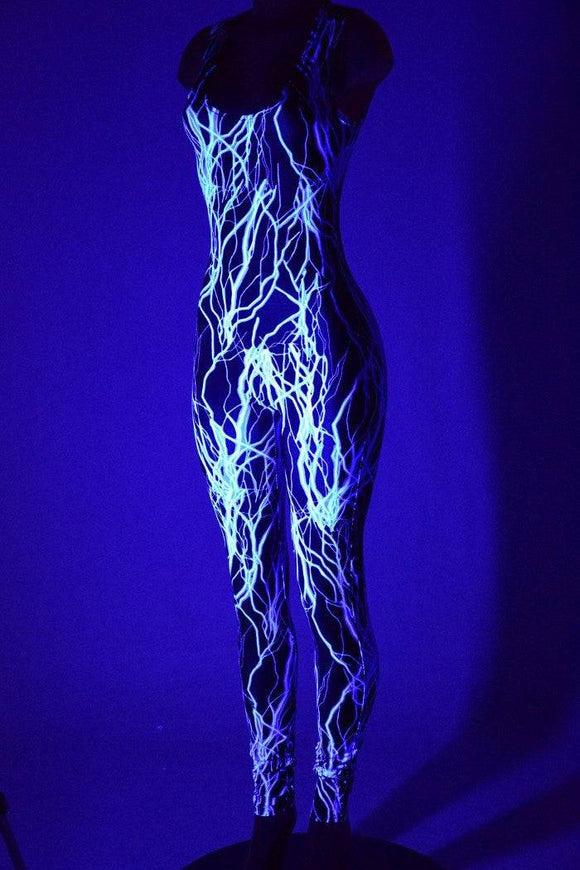 Blue Lightning Sleeveless Catsuit - Coquetry Clothing