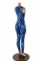 Blue Lightning Sleeveless Catsuit - Coquetry Clothing