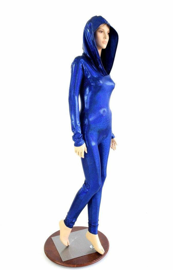 Blue Sparkly Hooded Catsuit - Coquetry Clothing