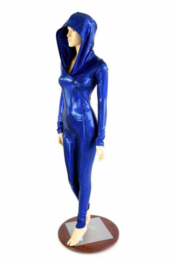 Blue Sparkly Hooded Catsuit - Coquetry Clothing