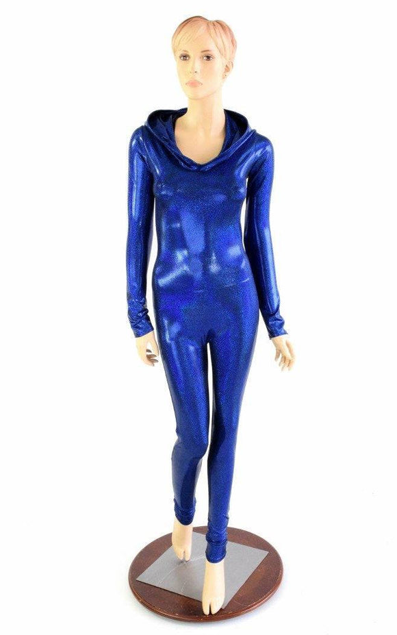 Blue Sparkly Hooded Catsuit - Coquetry Clothing