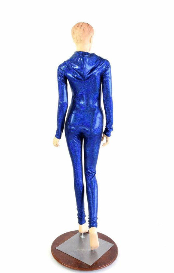 Blue Sparkly Hooded Catsuit - Coquetry Clothing
