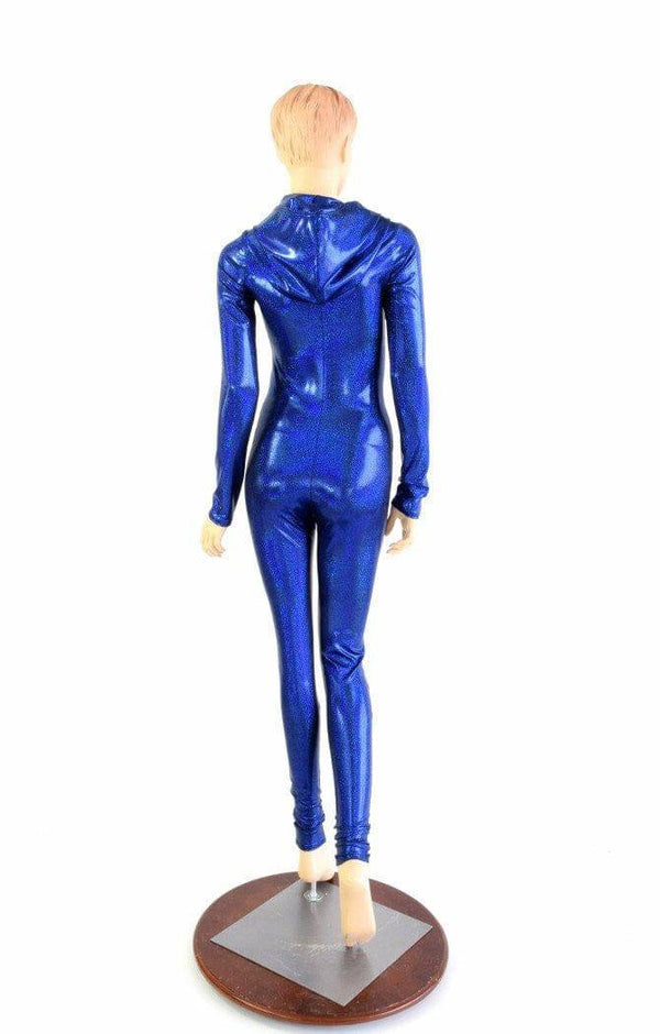 Blue Sparkly Hooded Catsuit - 5