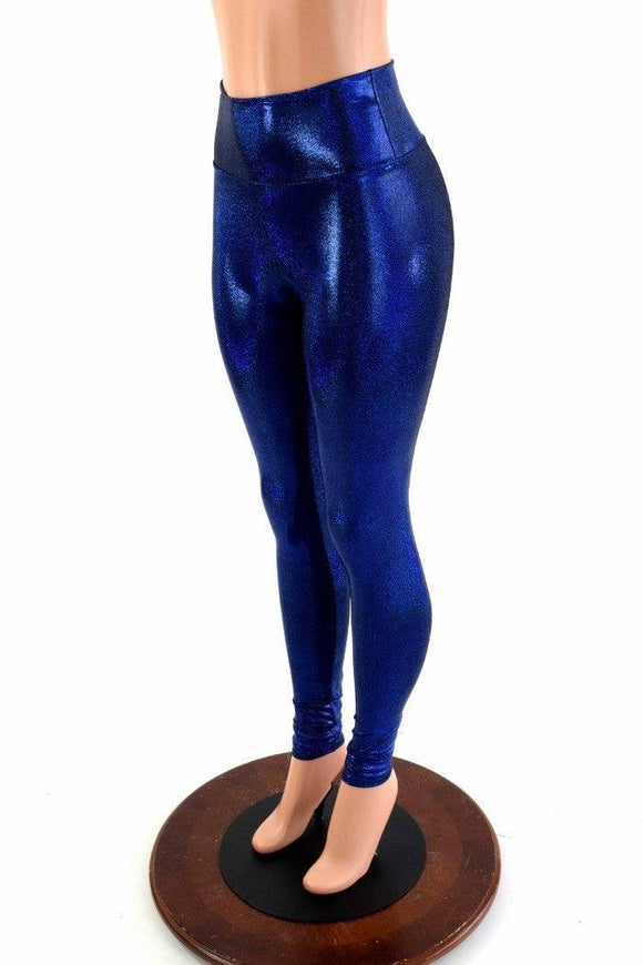 Blue Sparkly Jewel High Waist Leggings - Coquetry Clothing