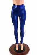 Blue Sparkly Jewel High Waist Leggings - 4