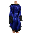 Blue Sparkly Jewel Pirate Coat with Star Noir Trim - Coquetry Clothing