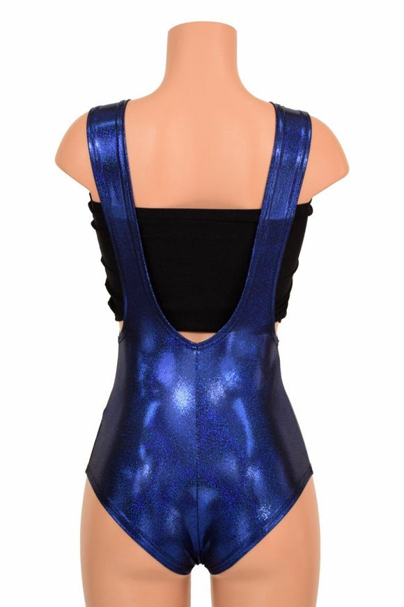 Blue Sparkly Jewel Suspender Romper - Coquetry Clothing