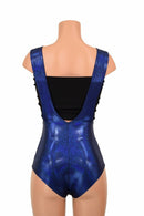 Blue Sparkly Jewel Suspender Romper - Coquetry Clothing