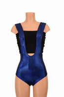 Blue Sparkly Jewel Suspender Romper - Coquetry Clothing