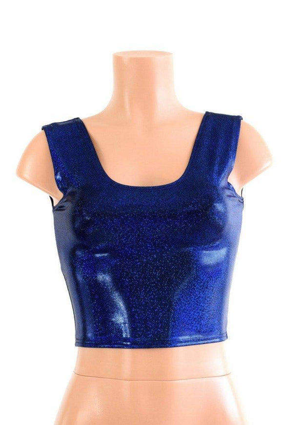 Blue Sparkly Tank Crop - Coquetry Clothing