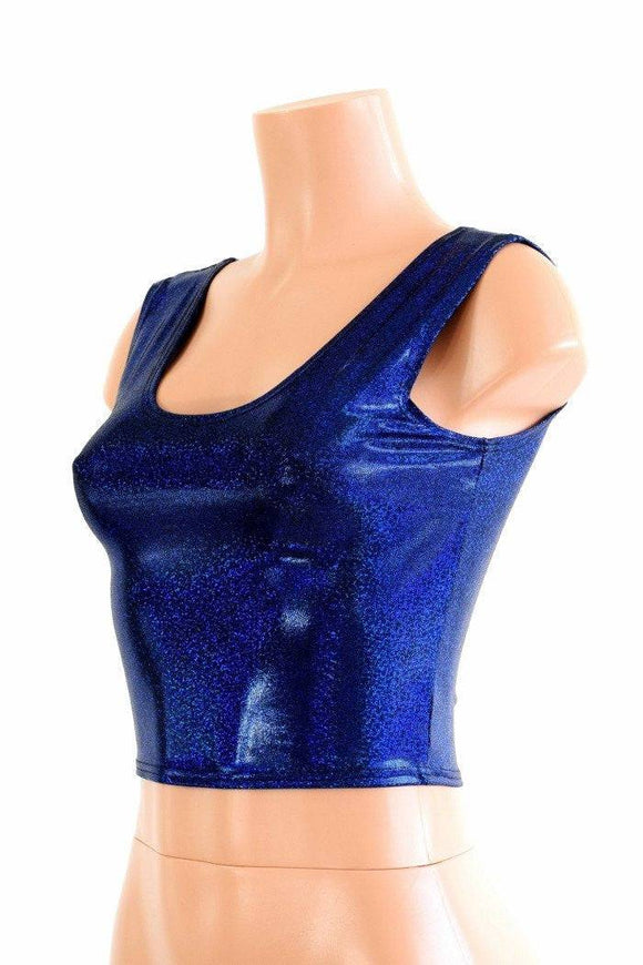 Blue Sparkly Tank Crop - Coquetry Clothing