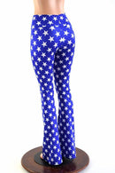Blue & White Star Boot Cut Leggings - Coquetry Clothing