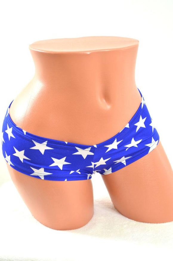 Ready to Ship Blue & White Star Cheeky Shorts XS - Coquetry Clothing