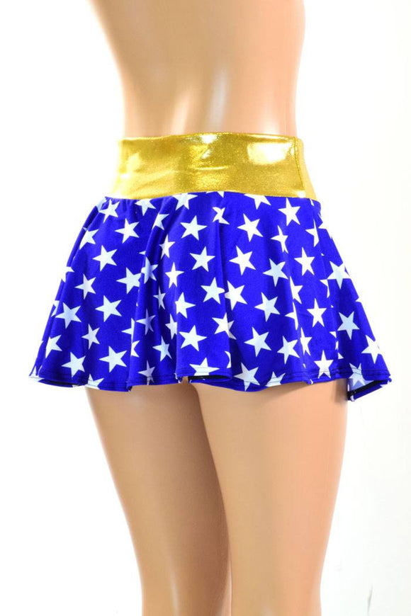 Blue & White Star Circle Skirt - Coquetry Clothing