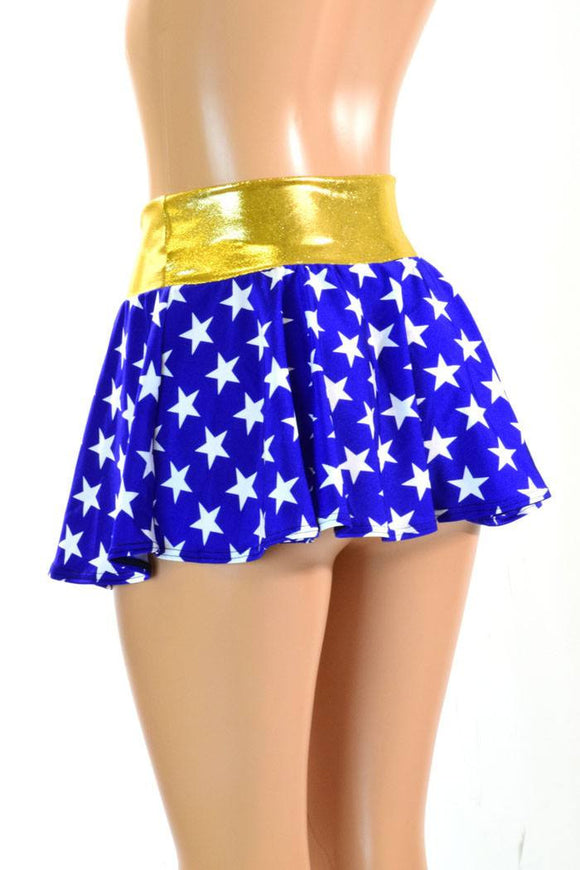 Blue & White Star Circle Skirt - Coquetry Clothing