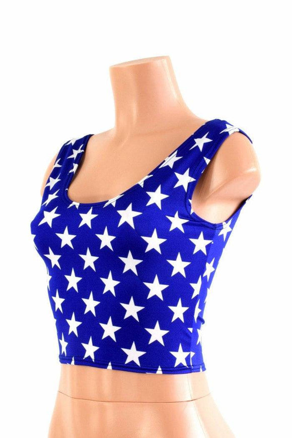 Blue & White Star Crop Top - Coquetry Clothing