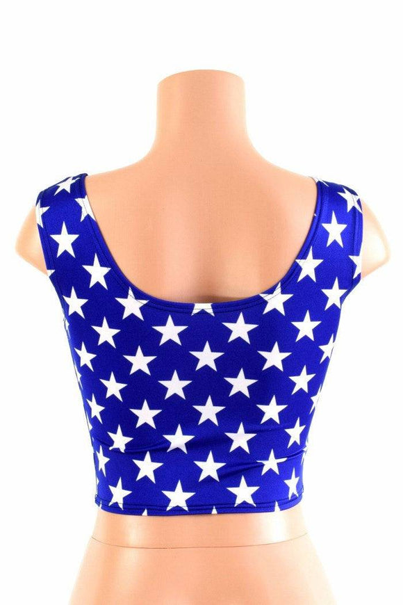 Blue & White Star Crop Top - Coquetry Clothing