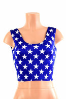Blue & White Star Crop Top - Coquetry Clothing