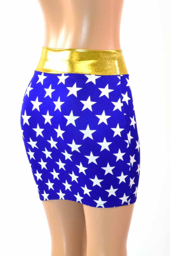 Blue & White Star Super Hero Skirt - Coquetry Clothing