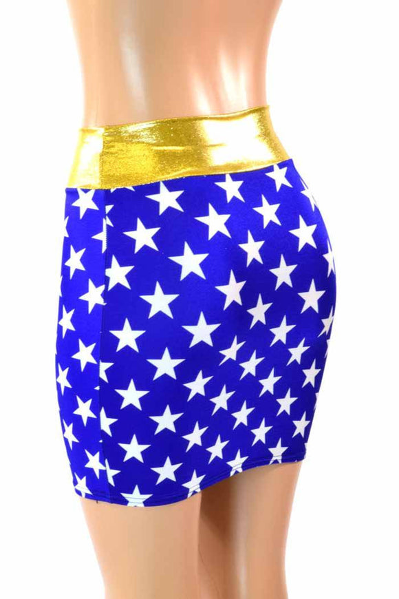 Blue & White Star Super Hero Skirt - Coquetry Clothing
