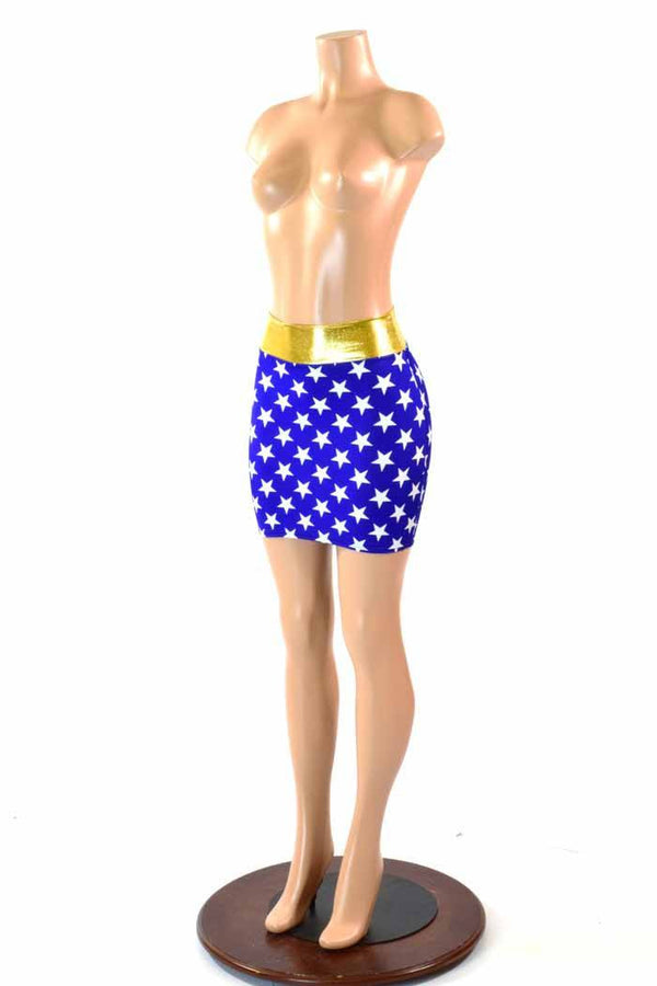 Blue & White Star Super Hero Skirt - 5