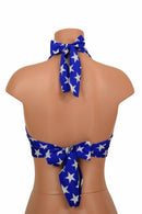 Blue & White Tie Back Halter - Coquetry Clothing